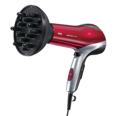 Secador Braun Satin Hair 7 HD770E/ 2200W/ Iónico/ Rojo y Plata