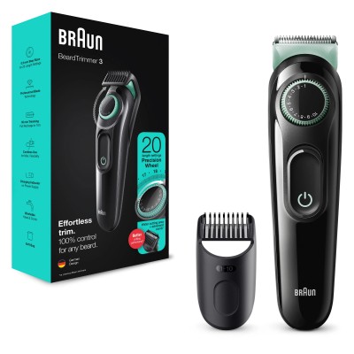 Cortabarbas Braun Beardtrimmer Series 3000 BT3323/ con Batería/