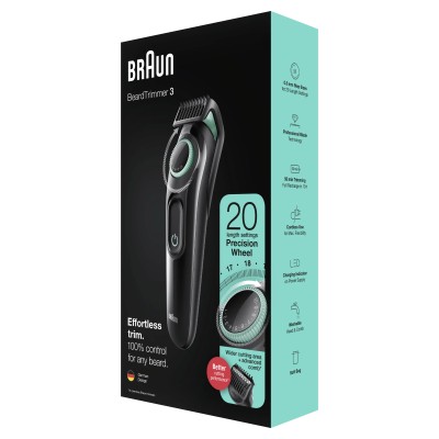 Cortabarbas Braun Beardtrimmer Series 3000 BT3323/ con Batería/