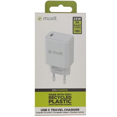 Cargador de Pared Muvit For Change MCACC0012/ 1xUSB Tipo-C/ 20W