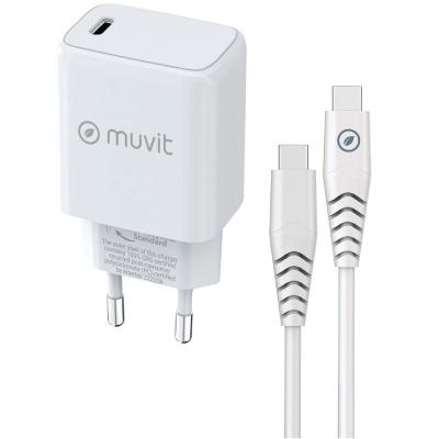 Cargador de Pared Muvit For Change MCPAK0044/ 1xUSB Tipo-C +