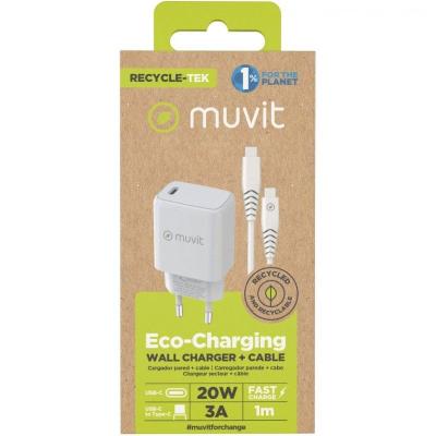 Cargador de Pared Muvit For Change MCPAK0044/ 1xUSB Tipo-C +