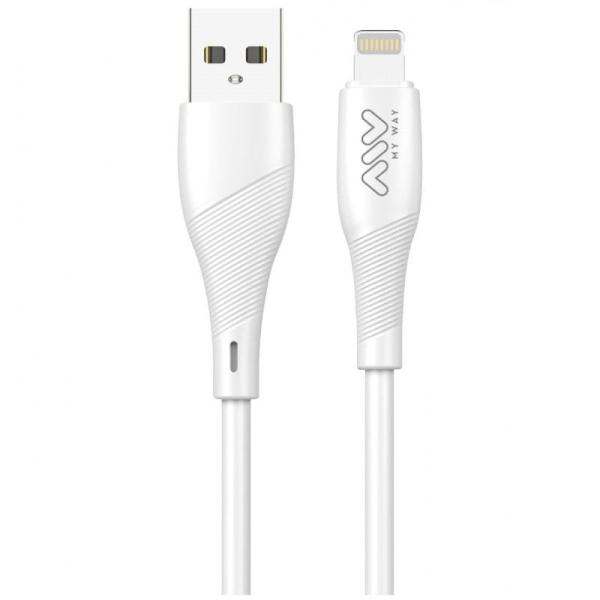 Cable USB 2.0 Lightning Myway MWUSC0021/ USB Macho - Lightning Macho/ 1m/ Blanco