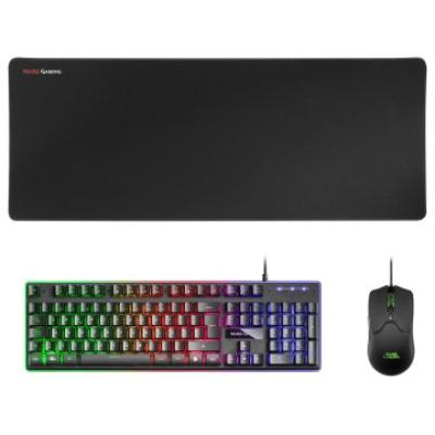 Pack Teclado Mouse Y Alfombrilla Mars Gaming Mcpx Negro