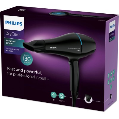 Secador Philips Drycare Pro BHD272/ 2100W/ Negro y Verde lago/