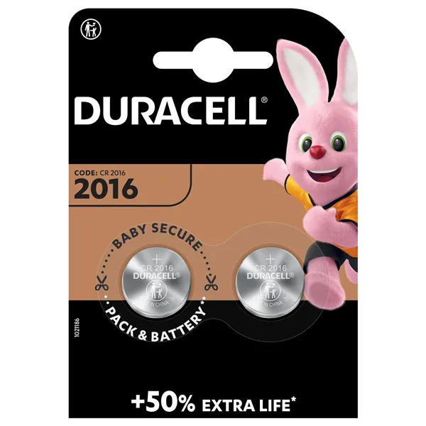 Pack de 2 Pilas de Botón Duracell DL2016B2/ 3V