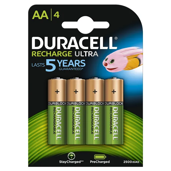 Pack de 4 Pilas AA Duracell HR06-P/ 1.2V/ Recargables