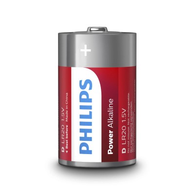 Pack de 2 Pilas D Philips LR20P2B/10/ 1.5V/ Alcalinas