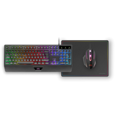 Pack Teclado Mouse Y Alfombrilla Mars Gaming Mcp124 Frances Rgb