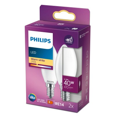 Bombilla Led Philips LED Classic/ Casquillo E14/ 4.3W/ 470