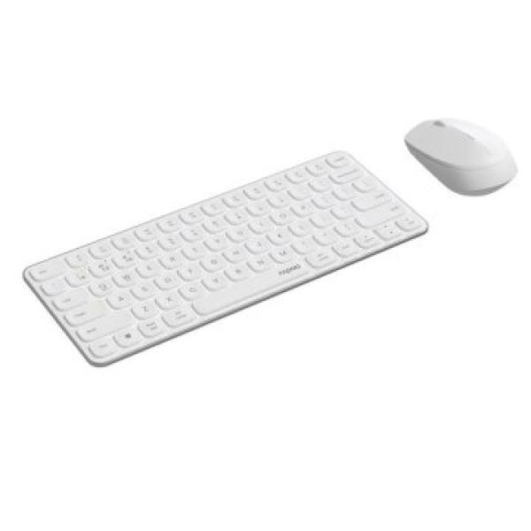 Pack Teclado Y Mouse Rapoo Wireless Y Bluetooth 9010m 2,4ghz Bt 4.0 Bt 5.0 Ultradelgado Compacto Color Blanco Multi Mode