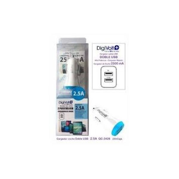 Cargador De Coche Digivolt Qc-2428 Doble Usb 2.5a Qc-2428