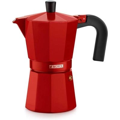 Cafetera Italiana Monix M281709 / 9 Tazas/ Roja