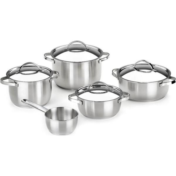 Pack Batería de Cocina Bra Ancora A399908/ Cacerola Ø20cm/ Cacerola Ø24cm/ Cazo Ø14cm/ Olla Ø20cm/ Olla Ø24cm/ Acero Inoxidable/