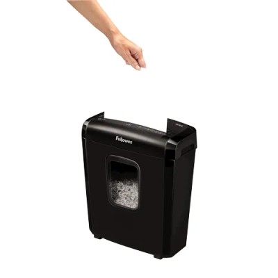 Destructora Fellowes 6M/ Minicorte de 4 x 12mm/ Negra