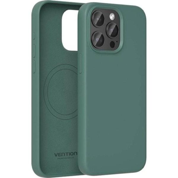 Funda Silicona con Magsafe Vention KUFG0-20/ Compatible con iPhone 15 Plus/ Verde Ciprés