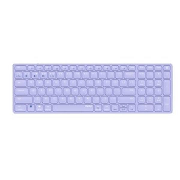 Teclado Rapoo Wireless Y Bluetooth E9700m Portugues 2.4ghz Bt 3.0 5.0 Diseño Ultrafino Bateria Purple Base Aluminio Multi Mod