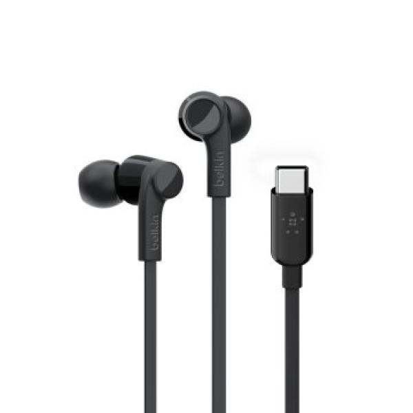 Headset Intrauditivo Usb-c Belkin G3h0002btblk Con Conector Usb-c Microfono Integrado Color Negro