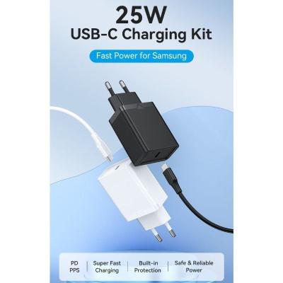 Cargador de Pared Vention FAHBF-EU/ 1xUSB Tipo-C + 2x Cable USB