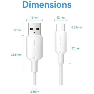 Cable USB 2.0 Tipo-C Vention CTQWF/ USB Tipo-C Macho - USB