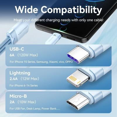 Cable USB 2.0 Lightning Vention CTRBG/ USB Macho/ USB Tipo-C