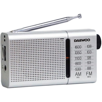 Radio Portátil Daewoo DW1037/ Plateada