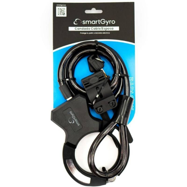 Candado Cable/ Esposa SmartGyro SG27-531 para Patinetes y Bicicletas/ 16x12x2cm/ Cable 120cm