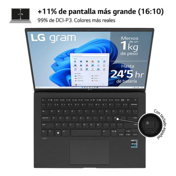 Portátil LG Gram 14Z90R-V.AP55B Intel Core i5-1340P/ 16GB/ 512GB SSD/ 14'/ Win11 Pro