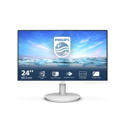 Monitor Philips 241V8AW 23.8'/ Full HD/ Multimedia/ Blanco