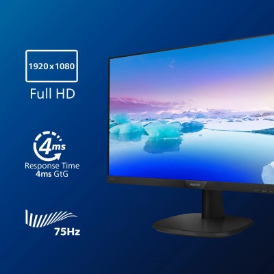 Monitor Philips 243V7QDAB 23.8'/ Full HD/ Multimedia/ Negro