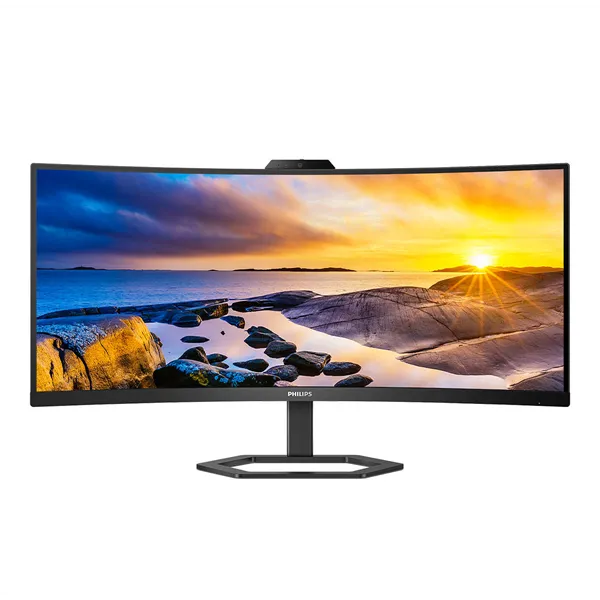 Monitor Profesional Ultrapanorámico Curvo Philips 34E1C5600HE 34'/ WQHD/ Webcam/ Multimedia/ Regulable en altura/ Negro