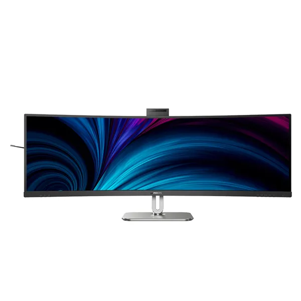 Monitor Profesional Curvo Philips 49B2U5900CH 48.8'/ Dual QHD/ Webcam/ Multimedia/ Regulable en altura/ Plata y Negro