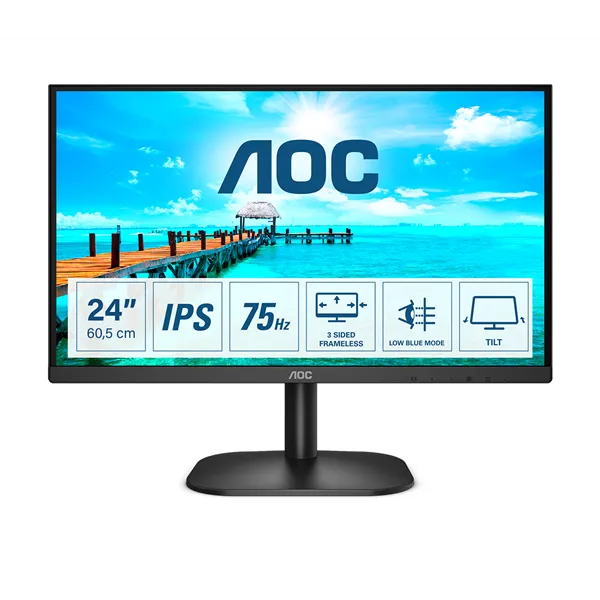 AOC 24B2XDA 24" Monitor IPS LED FHD 4ms Altavoces/HDMI/VGA/DVI 75Hz