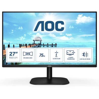 AOC 27B2H 27" Monitor IPS SLIM LED FHD 4ms HDMI/VGA/DVI 75Hz