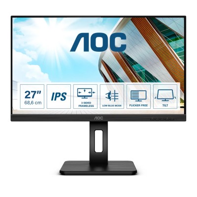 AOC 27P2Q 27'/ Full HD/ Multimedia/ Regulable en altura/ Negro