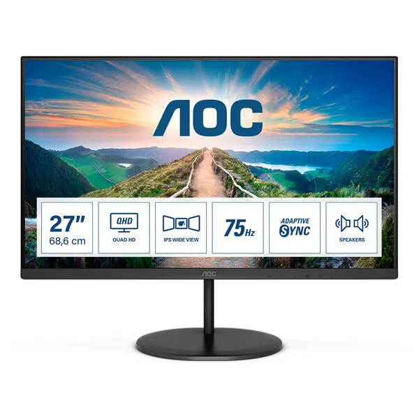 AOC Q27V4EA 27'/ QHD/ Multimedia/ Negro