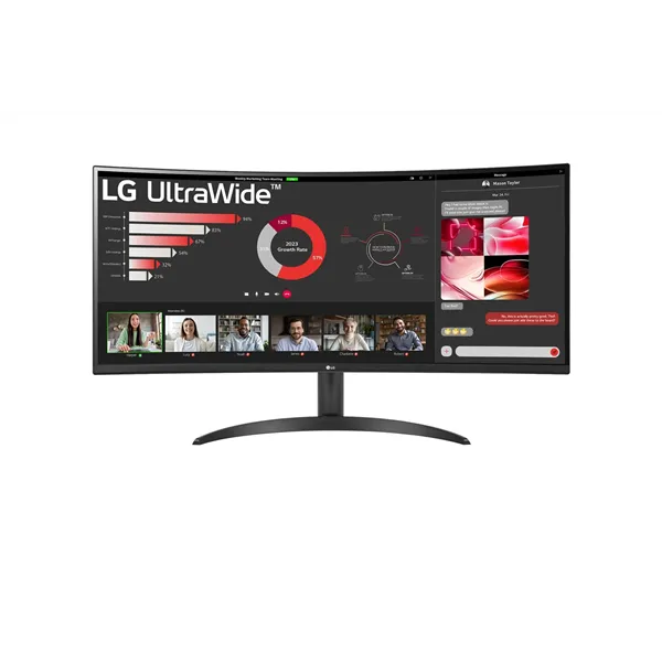 Monitor Profesional Ultrapanorámico Curvo LG UltraWide 34WR50QC-B 34'/ WQHD/ Negro