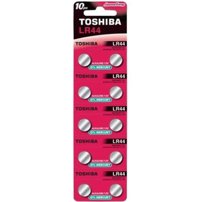 Pack de 10 Pilas de Botón Toshiba LR44/ 1.5V/ Alcalinas