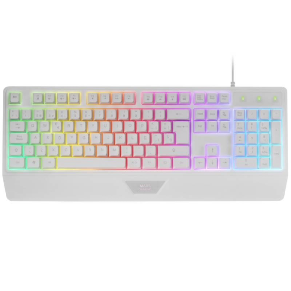 Teclado Gaming SemiMecánico Mars Gaming MK124/ Blanco