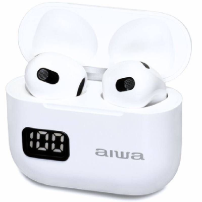 Auriculares Bluetooth Aiwa EBTW-100WT con estuche de carga/