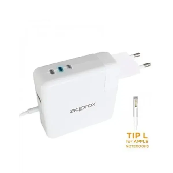 CARGADOR APPROX ESPECIFICO PARA Apple  45/60/85W TYPE L CONEXION ADICIONAL USB 5V 2.1A