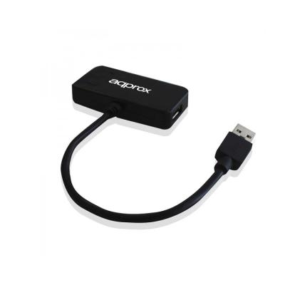 Hub 4 Puertos (3xusb2.0 + 1xusb3.0) Negro Approx