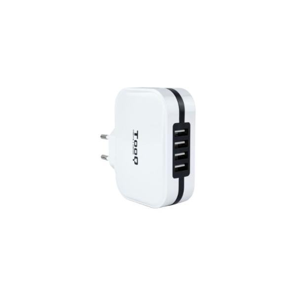 Cargador Pared/viaje Usb 4xusb (6.8a) Blanco Tooq