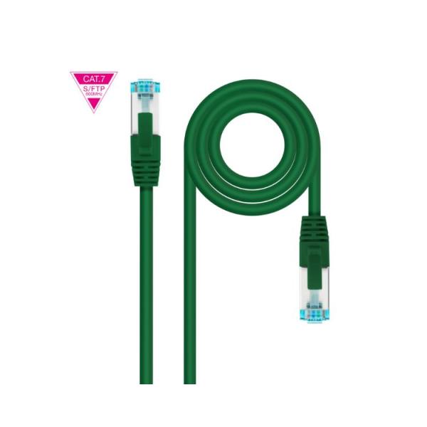 Cable De Red Latiguillo 600mhz Lszh Sftp Pimf Cat7 Awg26 0.25 M Verde Nanocable