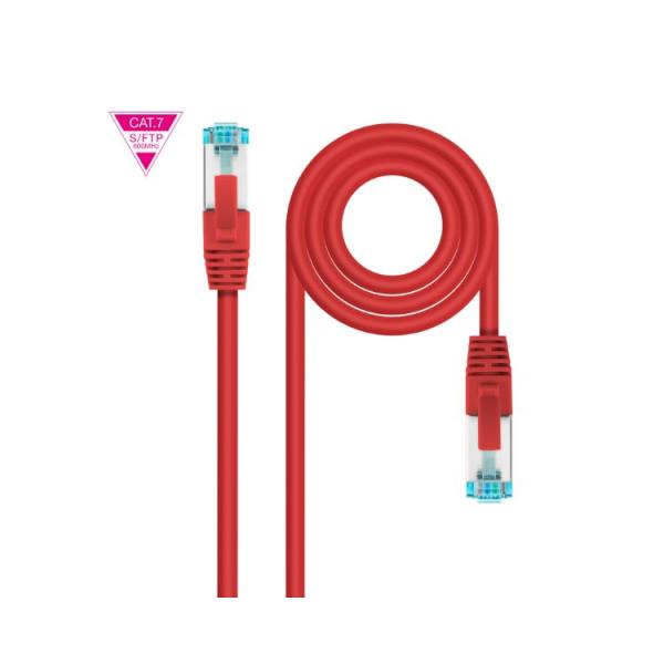 Cable De Red Latiguillo 600mhz Lszh Sftp Pimf Cat7 Awg26 0.25 M Rojo Nanocable