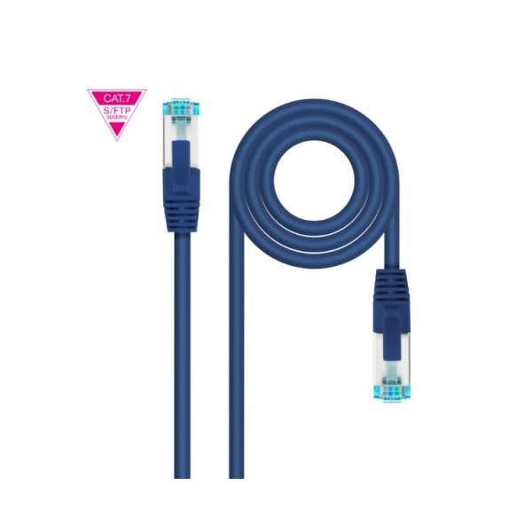 Cable De Red Latiguillo 600mhz Lszh Sftp Pimf Cat7 Awg26 0.30 M Azul Nanocable