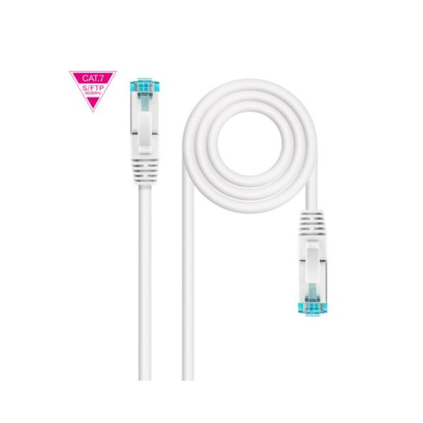 Cable De Red Latiguillo 600mhz Lszh Sftp Pimf Cat7 Awg26 0.50 M Blanco Nanocable