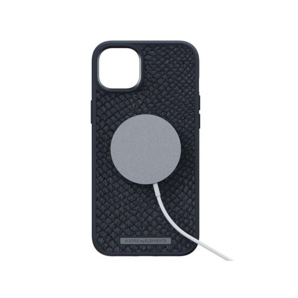 Funda Magsafe Iphone 14 Piel De Salmon Negro Njord