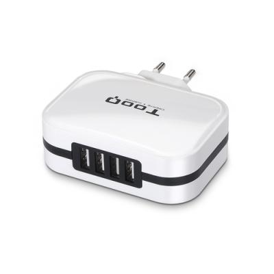 Cargador Pared/viaje Usb 4xusb (6.8a) Blanco Tooq