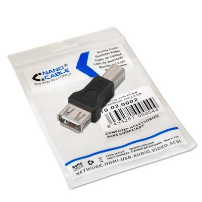 Adaptador Usb Tipo A/h - B/m Negro Nanocable